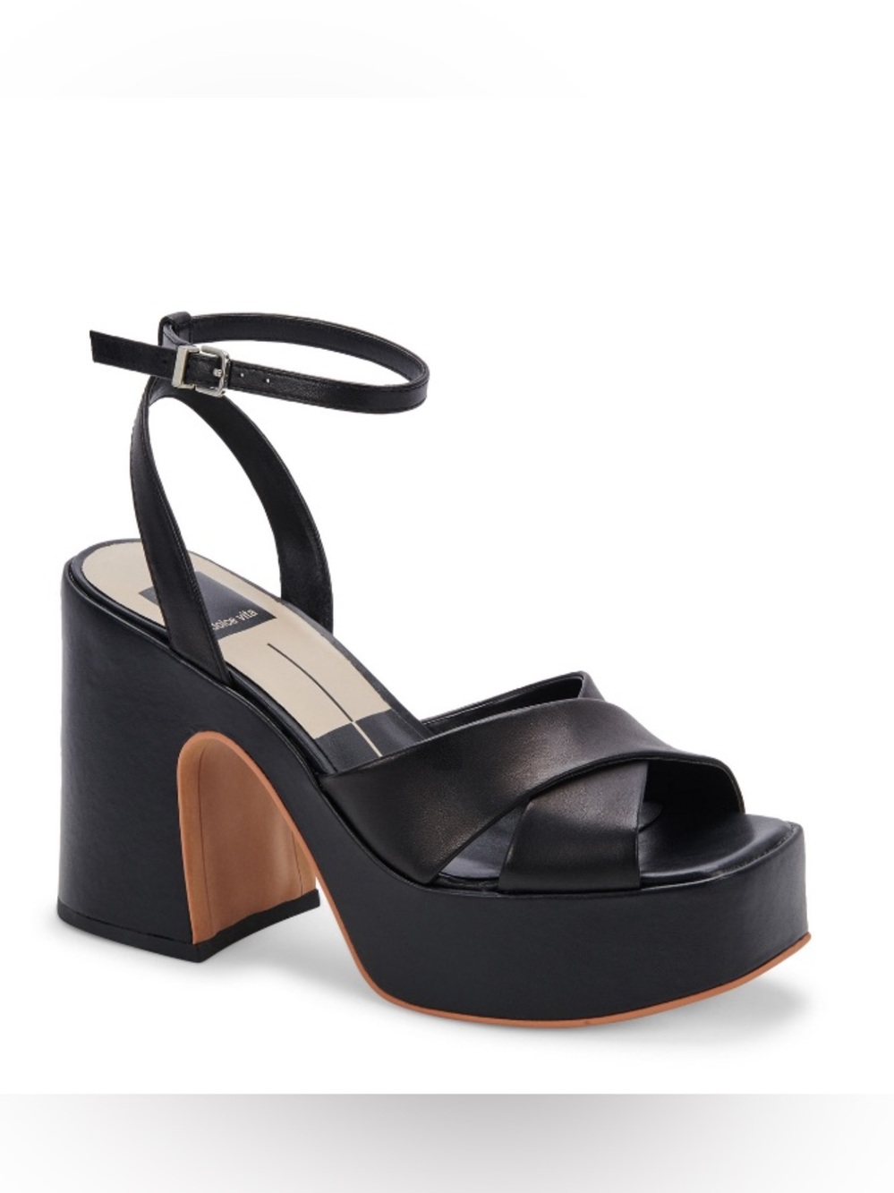 Dolce Vita Black Platform Ankle-Strap Sandals